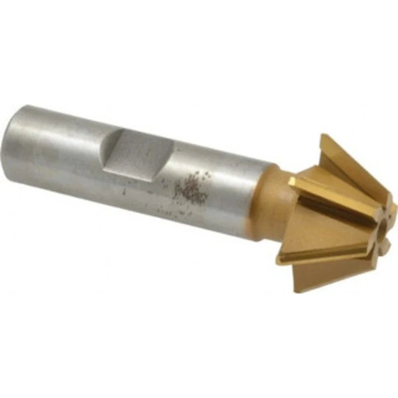 Whitney Tool 1 x 7/16 60 6-Tooth Carbide-Tipped Single-Angle Cutter TiN Finish, Right Hand Cut, 2-1/2 OAL, 1/2 Shank ...